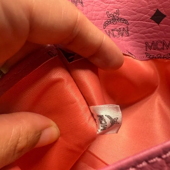 MCM Vibrant Pink Wristlet with Black Details - Picture 5 of 7